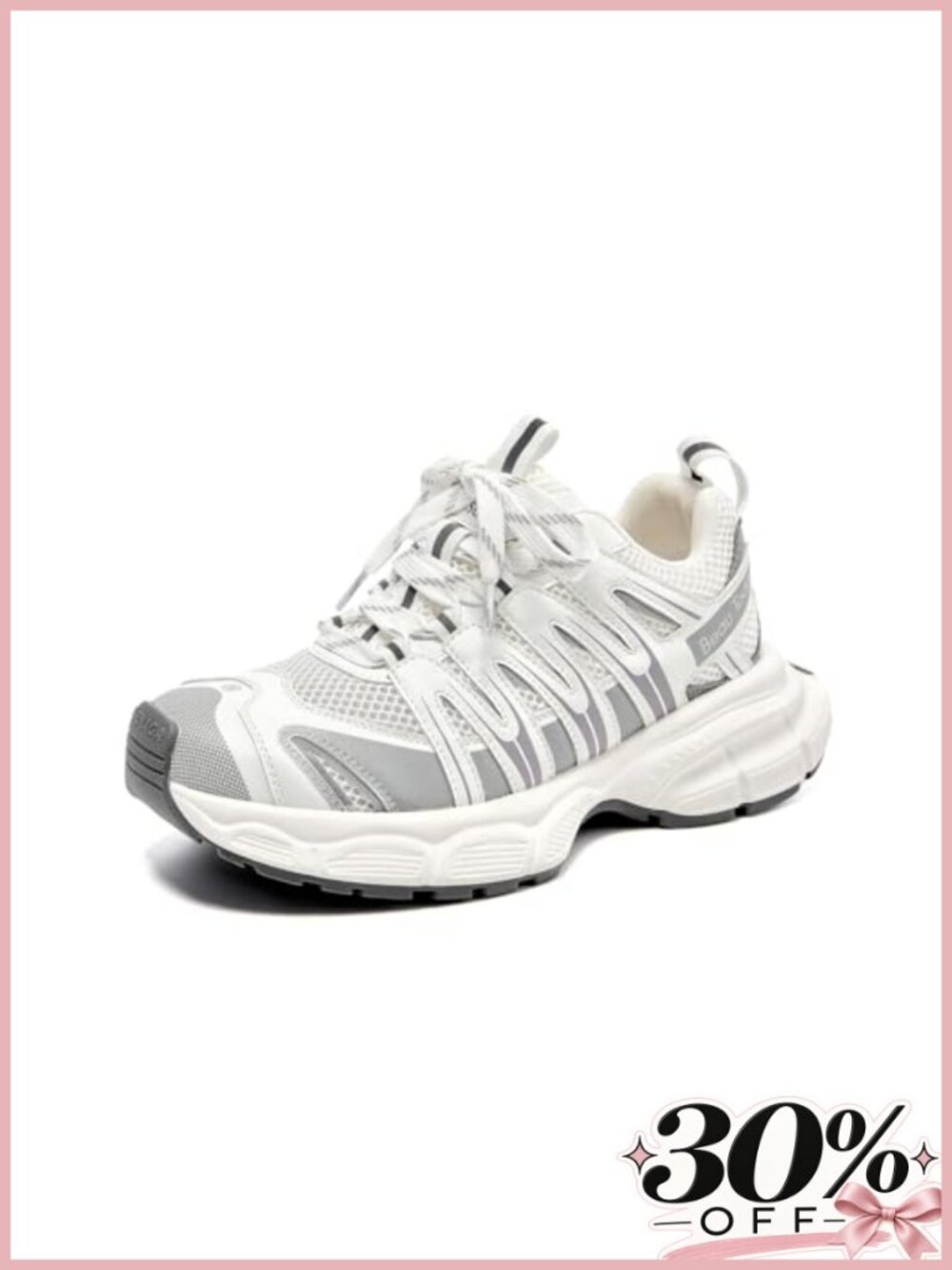 Women's Chunky Platform Walking Sneakers Comfortable Lightweight Lace-Up